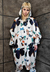 Butterfly print jacket handmade festival windbreaker white