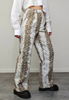 Snake print jeans white python print slim denim trousers