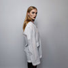 Transparent blazer formal going out sheer jacket see-through fancy dress thin tuxedo rave party coat mesh bomber catwalk jacket in white