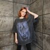 Punk t-shirt premium vintage wash grunge ghost tee creepy Gothic top in acid grey