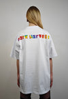 Gay punk t-shirt rainbow tee grunge mohawk top in white