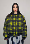 Paisley varsity jacket yellow check reversible 4in1 bomber