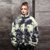 Gradient fleece Bomber handmade tie-dye camo jacket green