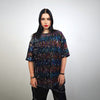 Rainbow sequin embellished top luxury embroidered t-shirt geometric pattern tee shiny luminous going out fancy dress jumper party pullover