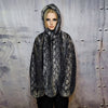 Faux fur python jacket handmade snake fleece bomber in grey