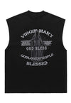 Saint tank top surfer vest creepy religion sleeveless tshirt