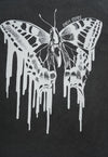 Butterfly print t-shirt moth tee retro gothic top acid grey