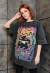 Rainbow t-shirt abstract tee grunge flame tee vintage grey