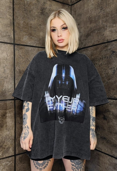 Star wars t-shirt premium vintage wash grunge movie tee grey