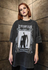 Slender man tshirt premium vintage wash horror tee acid grey