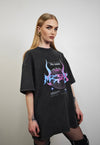 Cyberpunk t-shirt psychedelic tee grunge top in vintage grey