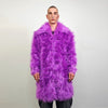 Purple haze faux fur coat long fuzzy lilac jacket Eras trench festival fluffy violet overcoat party lavender bomber neon shaggy rave mac