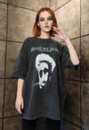 Gothic t-shirt premium vintage wash retro grunge tee in grey