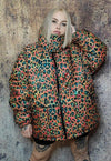 Leopard bomber reversible tiger jacket graffiti puffer