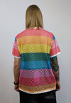 Rainbow mesh top Gay pride sheer t-shirt see-through tee