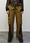 Reworked leopard jeans contrast animal print cargo trousers