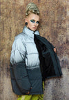 Reflective bomber luminous cotton padded puffer jacket grey