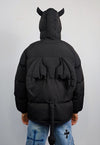 Devil horn jacket black grunge puffer retro Anime bomber