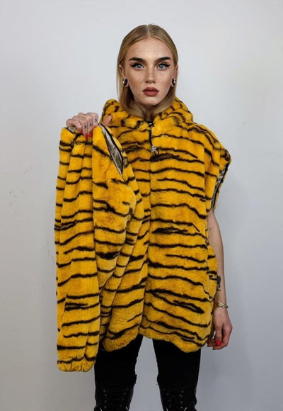 Tiger print jacket animal print bomber detachable zebra coat