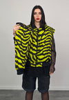 Zebra varsity jacket green reversible striped 4in1 bomber