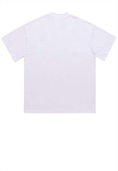 Horn print t-shirt grunge tee retro raver top in white