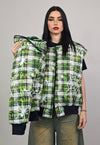 Neon stripe varsity jacket green zebra reversible 4in1 bombe