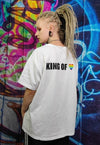 Gay King T-shirt LGBT rainbow heart tee Pride top in white