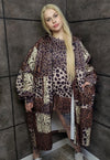 Leopard chain jacket handmade animal print windbreaker brown