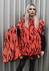 Gothic fleece jacket handmade 2 in 1 gilet zebra bomber coat