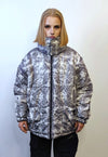 Thunder bomber reversible rave jacket detachable puffa black