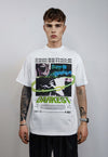 Creepy t-shirt raver graffiti tee grunge cyberpunk top white