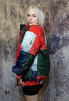 Paisley bomber jacket bandanna puffer cashew coat in red