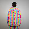 Gay jacket rainbow hoodie festival fleece bright raver bomber fluffy carnival overcoat LGBT jumper festival pullover burning man top