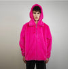 Neon pink jacket soft fleece rave coat bright festival bomber removable sleeves coat bright festival tracksuit bright burning man overcoat