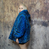 Luxury snake jacket faux fur python print bomber handmade detachable fluffy fleece puffer premium grunge hooded coat in blue