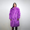 Purple haze faux fur sleeveless jacket long fuzzy lilac gilet Eras vest top festival fluffy violet coat lavender bomber neon shaggy rave mac