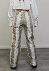 Snake print jeans white python print slim denim trousers