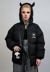 Devil horn jacket black grunge puffer retro Anime bomber