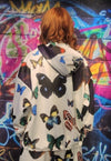 Butterfly hoodie handmade y2k cartoon emoji pullover white