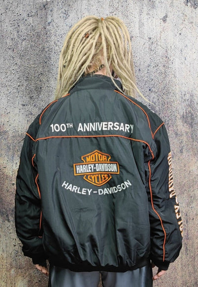 Motorbike jacket Harley biker bomber multi patch motorcycle