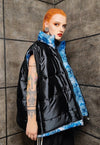 Tie-dye paisley bomber jacket detachable bandanna puffer