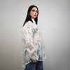 Sheer shirt white transparent blouse long sleeve mesh jumper edgy romantic top retro 00s see-though pullover in white