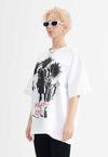 Punk cartoon t-shirt spiky hair tee retro grunge top white