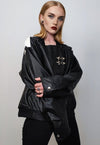 Motorsport jacket faux leather racing bomber snake skin coat