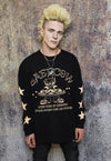 Alien print top UFO tee grunge star DJ t-shirt in black