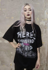 Street slogan t-shirt graffiti Hip-hop tee grunge rap top