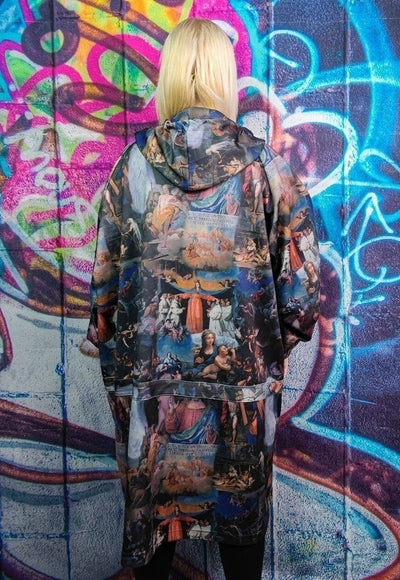 Baroque print jacket handmade religion windbreaker in multi