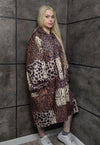 Leopard chain jacket handmade animal print windbreaker brown