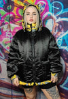 Emoji bomber jacket detachable grunge smile puffer yellow