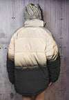 Reflective bomber luminous cotton padded puffer jacket grey